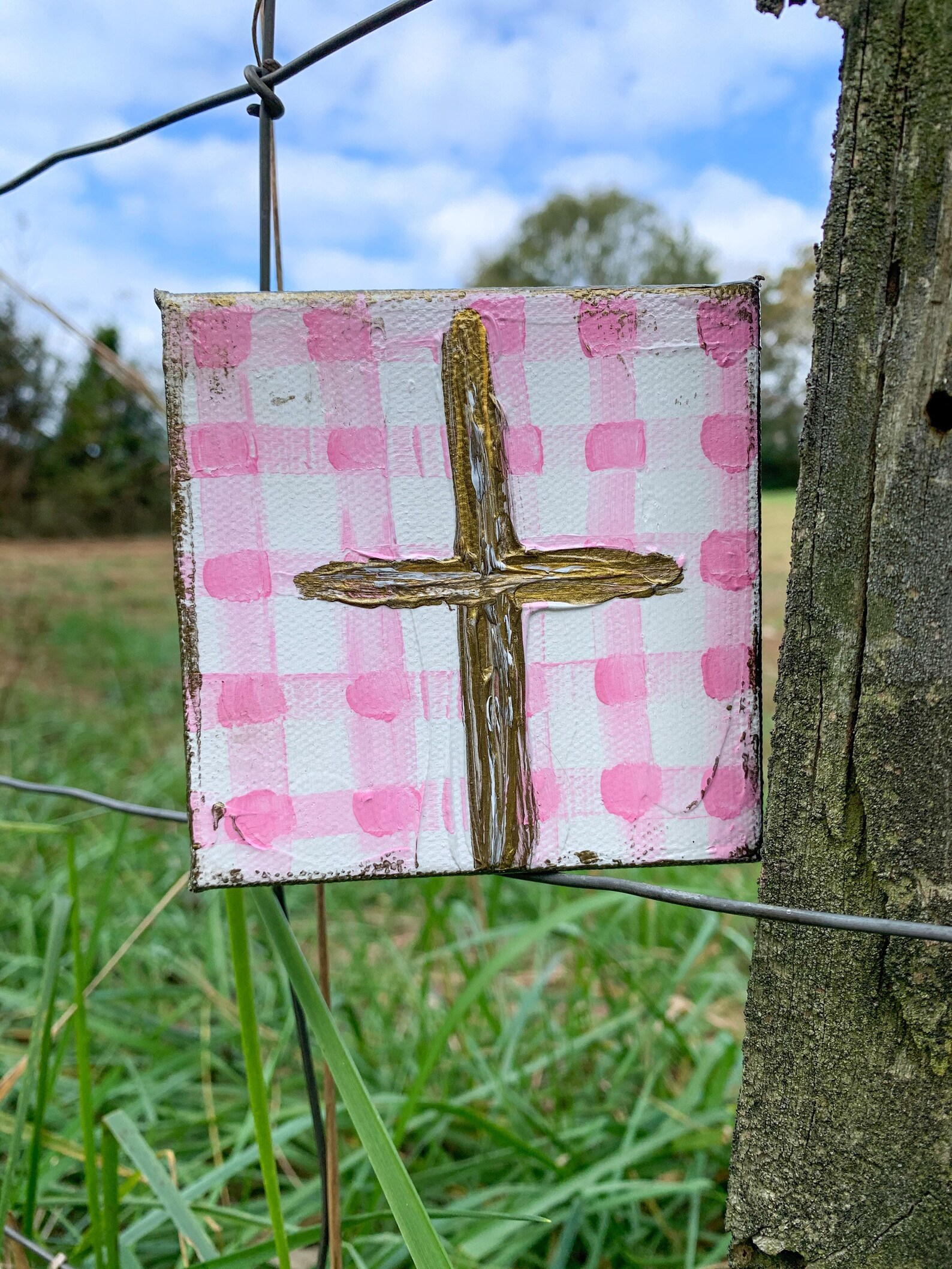 Cross Painting Textured Cross Painting Hostess Gift Gift Etsy