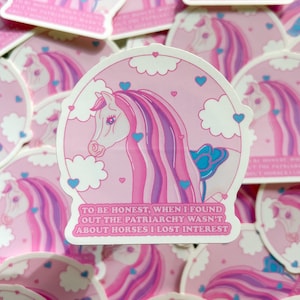 When I Found Out The Patriarchy Wasn’t About Horses Barbie Movie Quote Vinyl Sticker