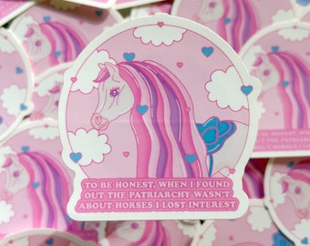 When I Found Out The Patriarchy Wasn’t About Horses Barbie Movie Quote Vinyl Sticker