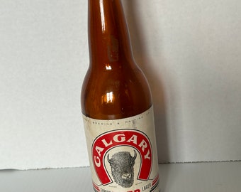 Vintage Bison Label Calgary Export Beer Lager 12 Ounce Bottle