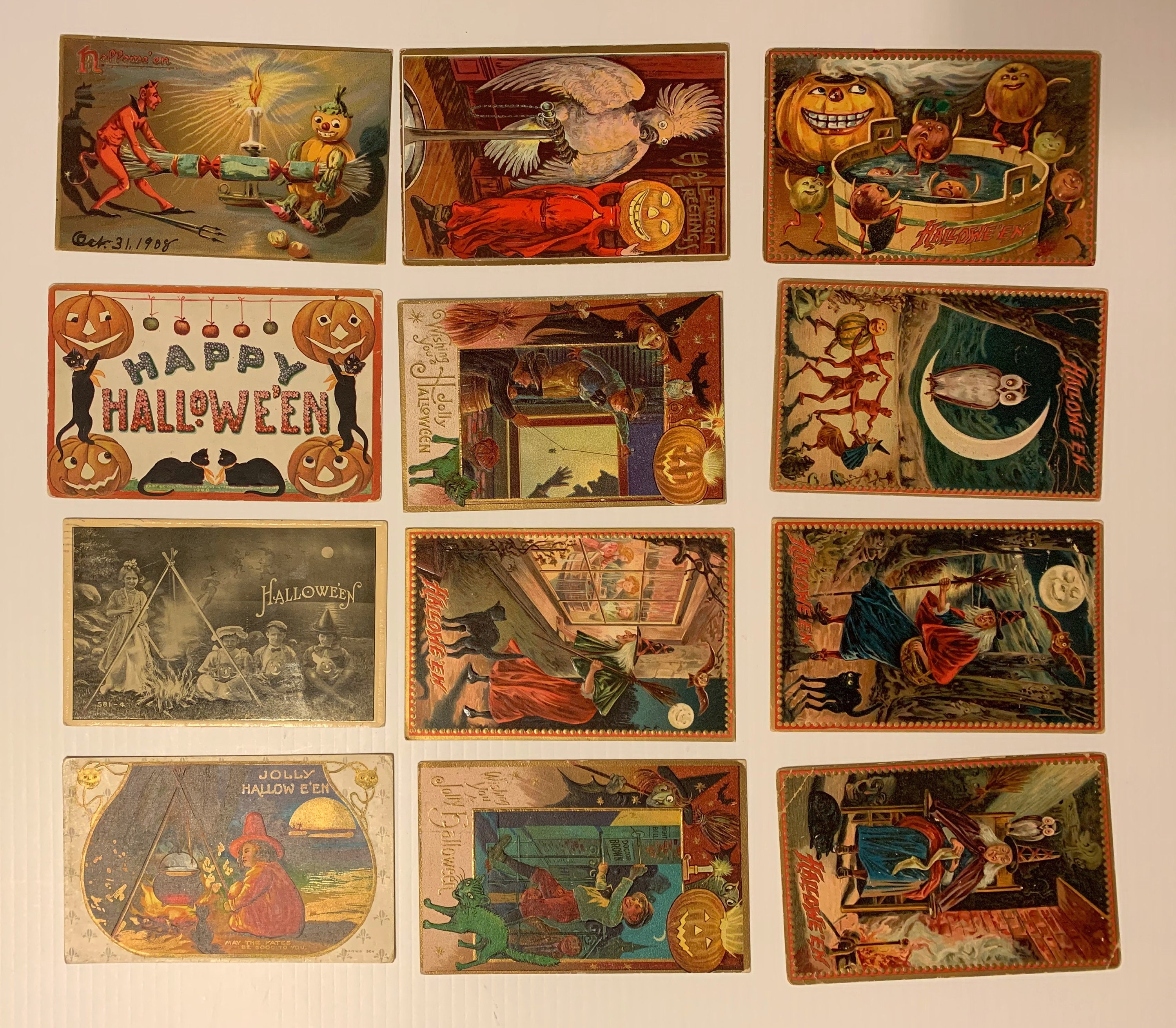 Lot of 24 Early 1900s Halloween Postcards Etsy