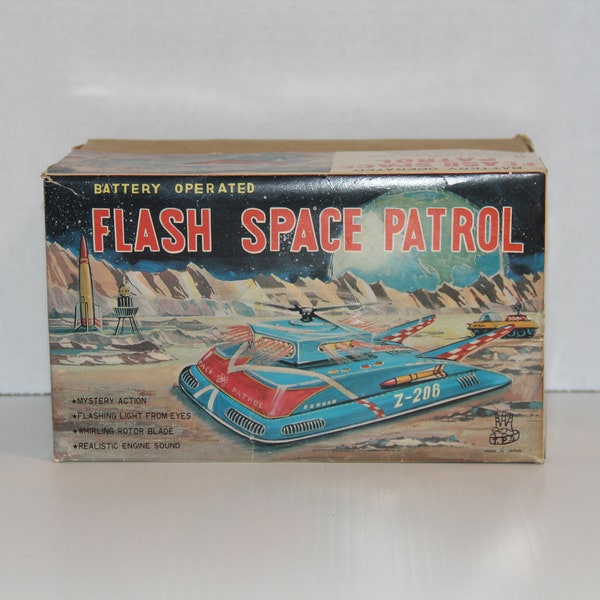1960s Battery Operated Flash Space Patrol Toy in Original Box