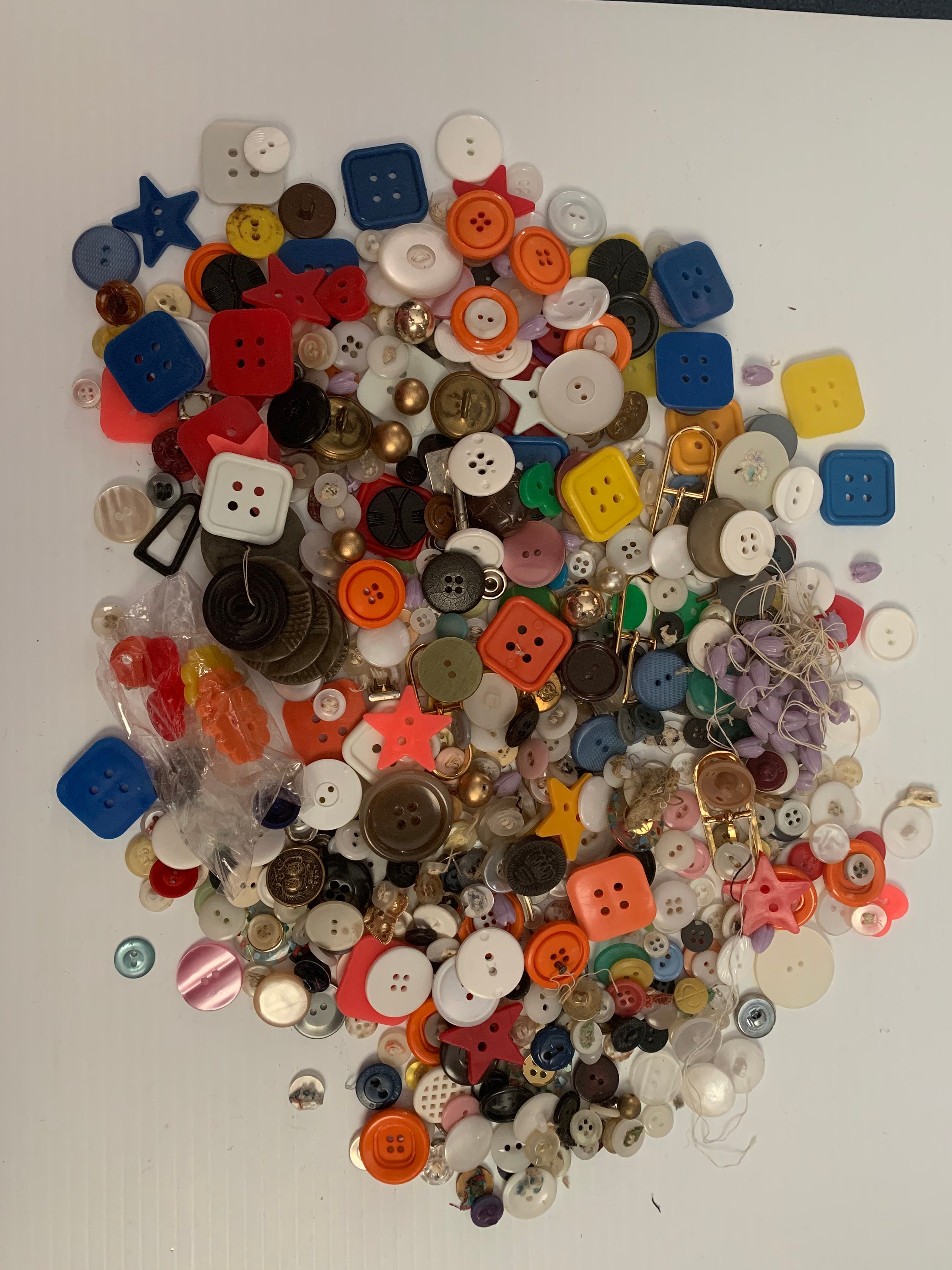 Lot 3 Large Lot of Loose Vintage Buttons Etsy