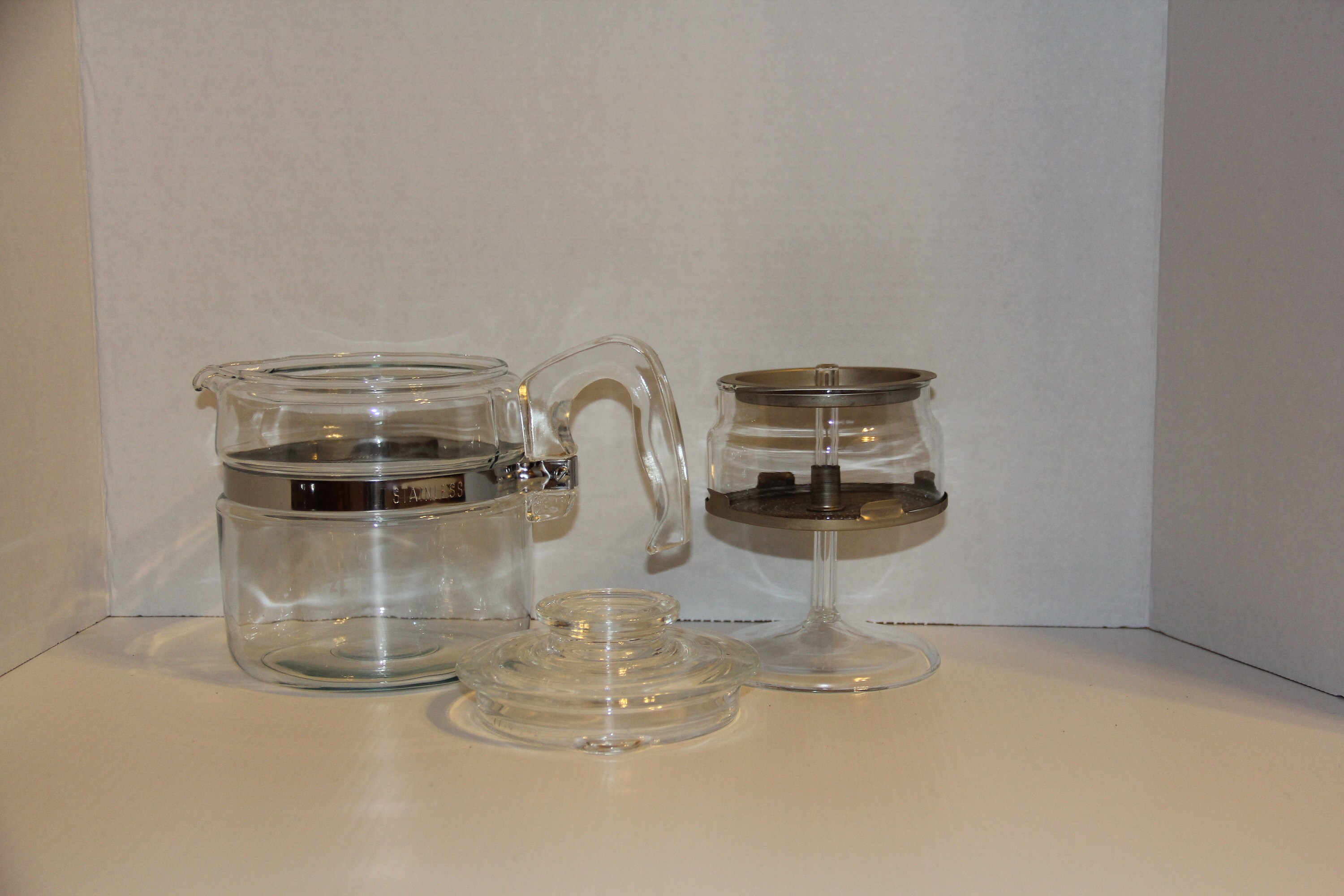 Vintage 4 Cup Pyrex Coffee Pot With 