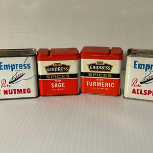 Vintage Empress Spice Tins