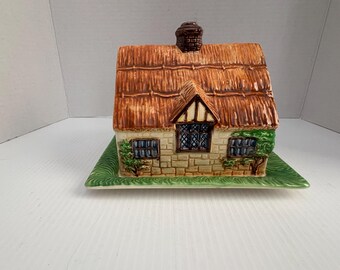 Quesera Beswick Ware vintage de los años 30. Techo de paja. YE OLDE COTTAGE 250 Inglaterra