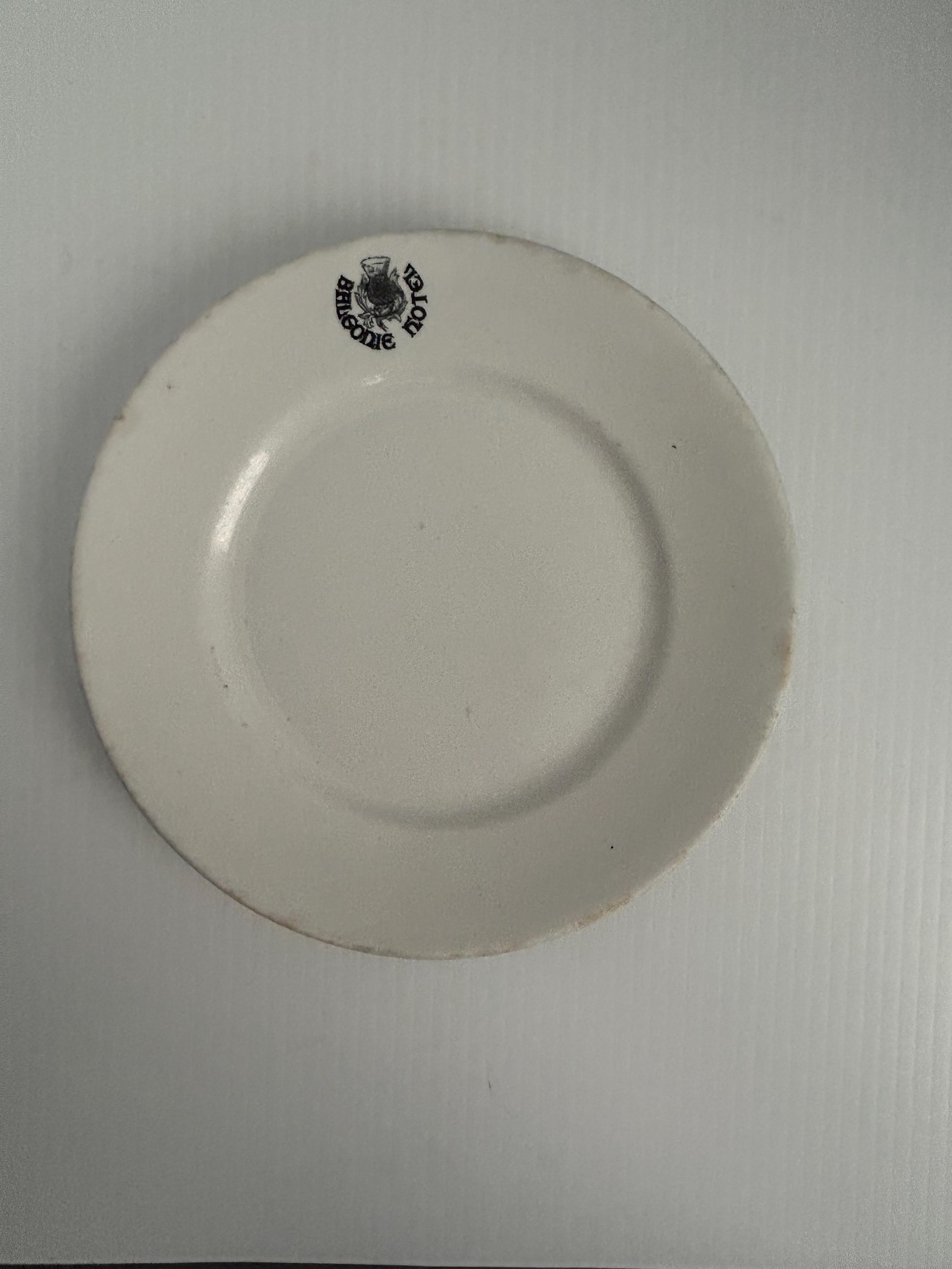 Waterloo Potteries Hudson Bay Company Balgonie Hotel Advertising Plate