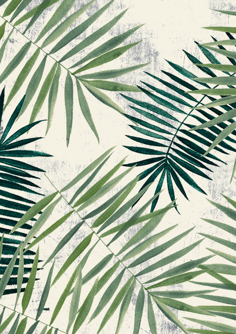 3 print set Watercolour Tropical Leaf Jungle Art print for Etsy