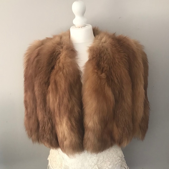 FOX fur cape/ shrug, fur capelet