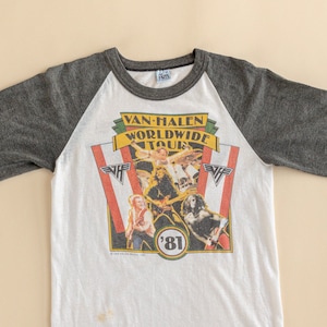 Vintage 1981 Van Halen Worldwide Tour Raglan Shirt | 80s Baseball Tee | Fair Warning Tour (Men&#39;s XS)