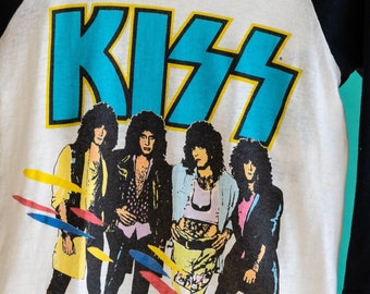 Vintage KISS ''asylum World Tour 1985-86'' Raglan Shirt