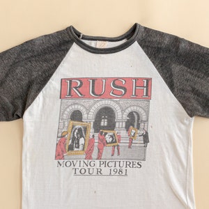 Vintage Rush Moving Pictures Tour &#39;81 T-shirt | Raglan Shirt | Baseball Tour Shirt | Rush Tour 1981 | 80&#39;s Band Shirt (Men&#39;s XS)