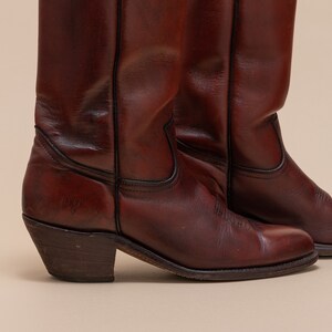 Vintage FRYE Oxblood Burgundy Boots Made in USA Western Leather