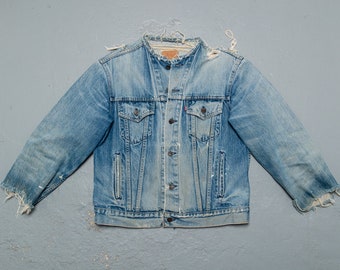 Trashed denim jacket | Etsy Trashed denim jacket | Etsy