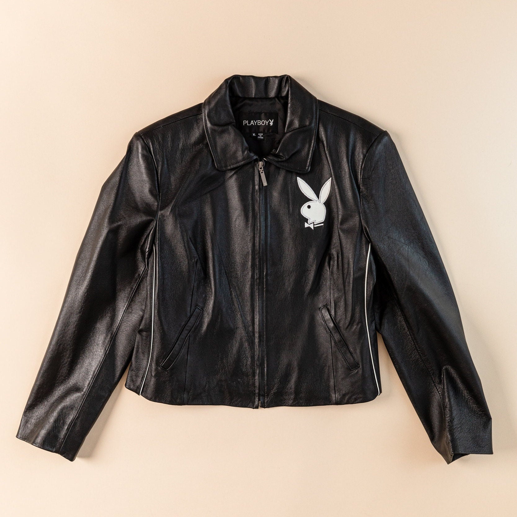 Vintage Playboy Leather Jacket Playboy Bunny Jacket Black Etsy