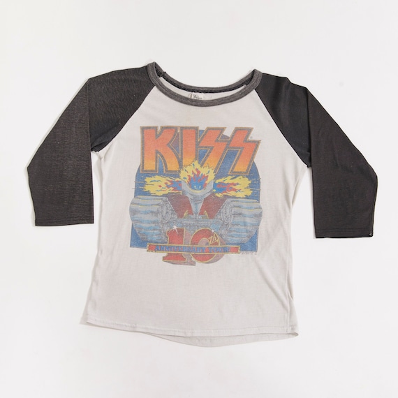 Buy Vintage 1982 Kiss 10th Anniversary Tour Baseball Shirt Kiss