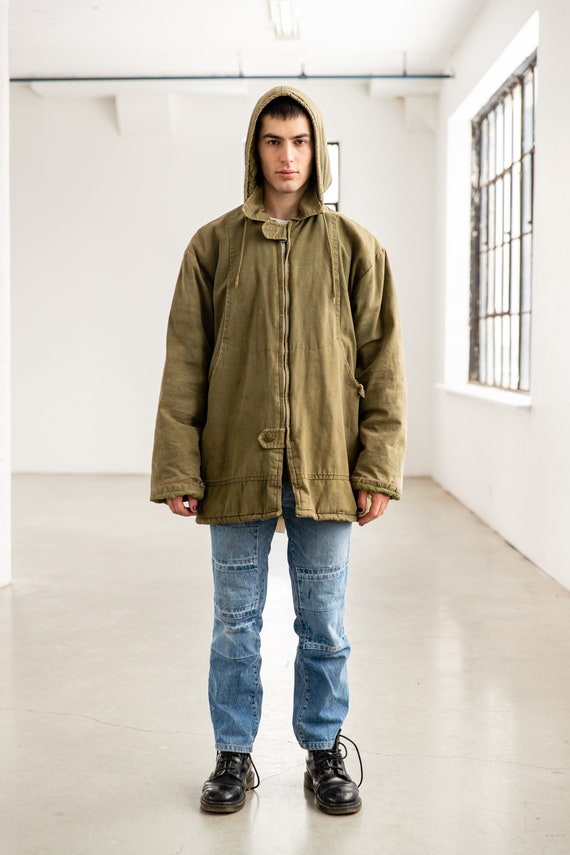 1980's Vintage Military Green Chore Parka Jacket F