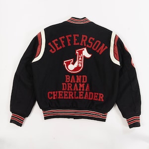 Vintage Letterman Jacket| Varsity Jacket| Vintage college Jacket| Jefferson Band Drama Cheerleader Jacket|  (Men&#39;s Size Large/Extra Large)