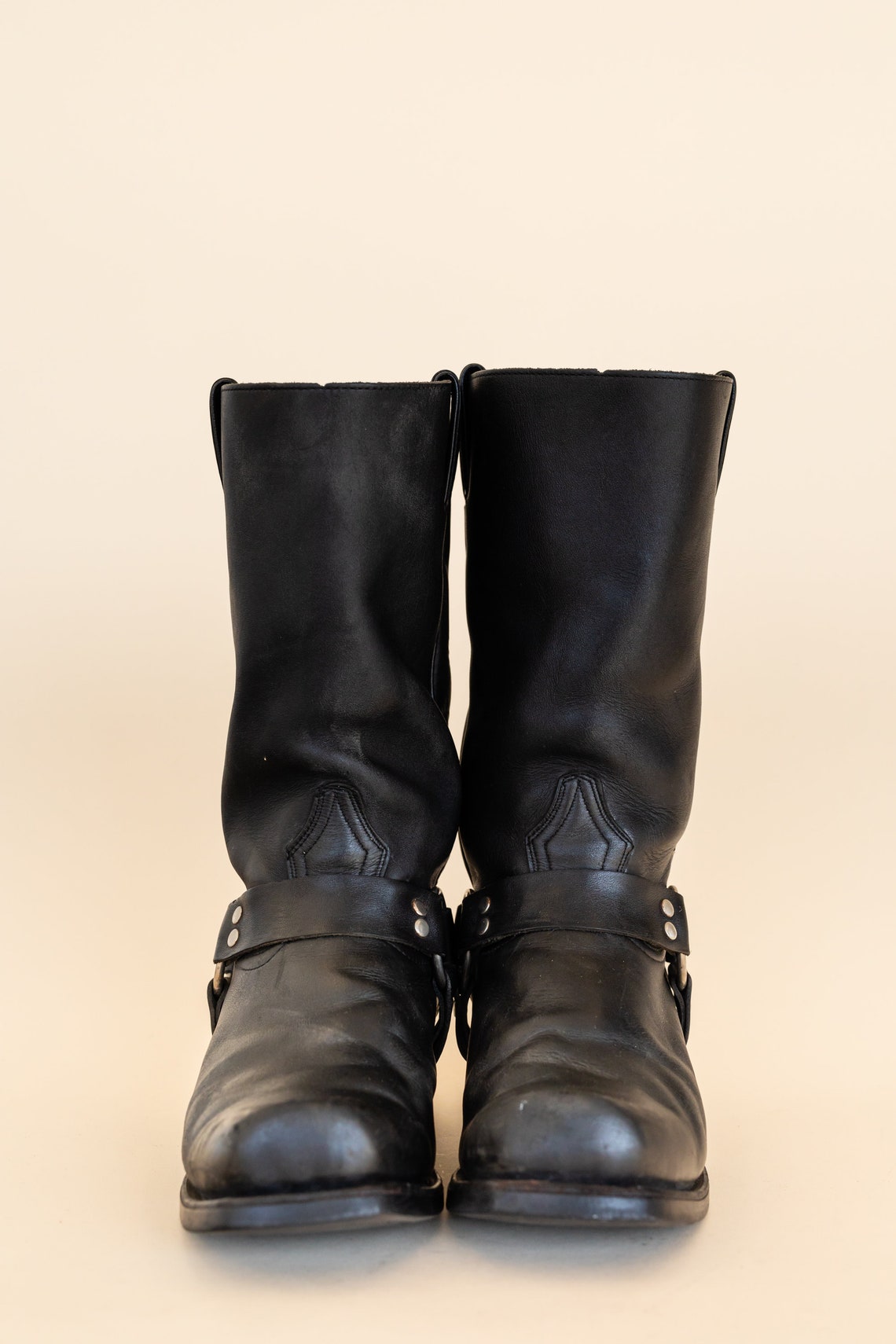 1990's Vintage Boulet Black Leather Harness Boots | Etsy