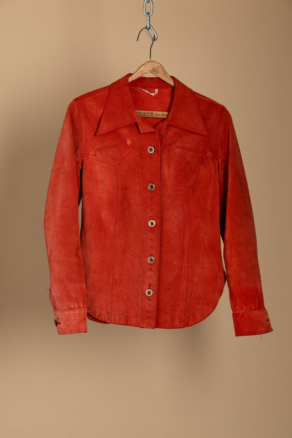 1970's, Vintage, Orange Suede Leather Western Butt
