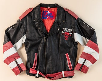 Vintage 1996 Chicago Bulls NBA Champions Leather Jacket..size -  Israel
