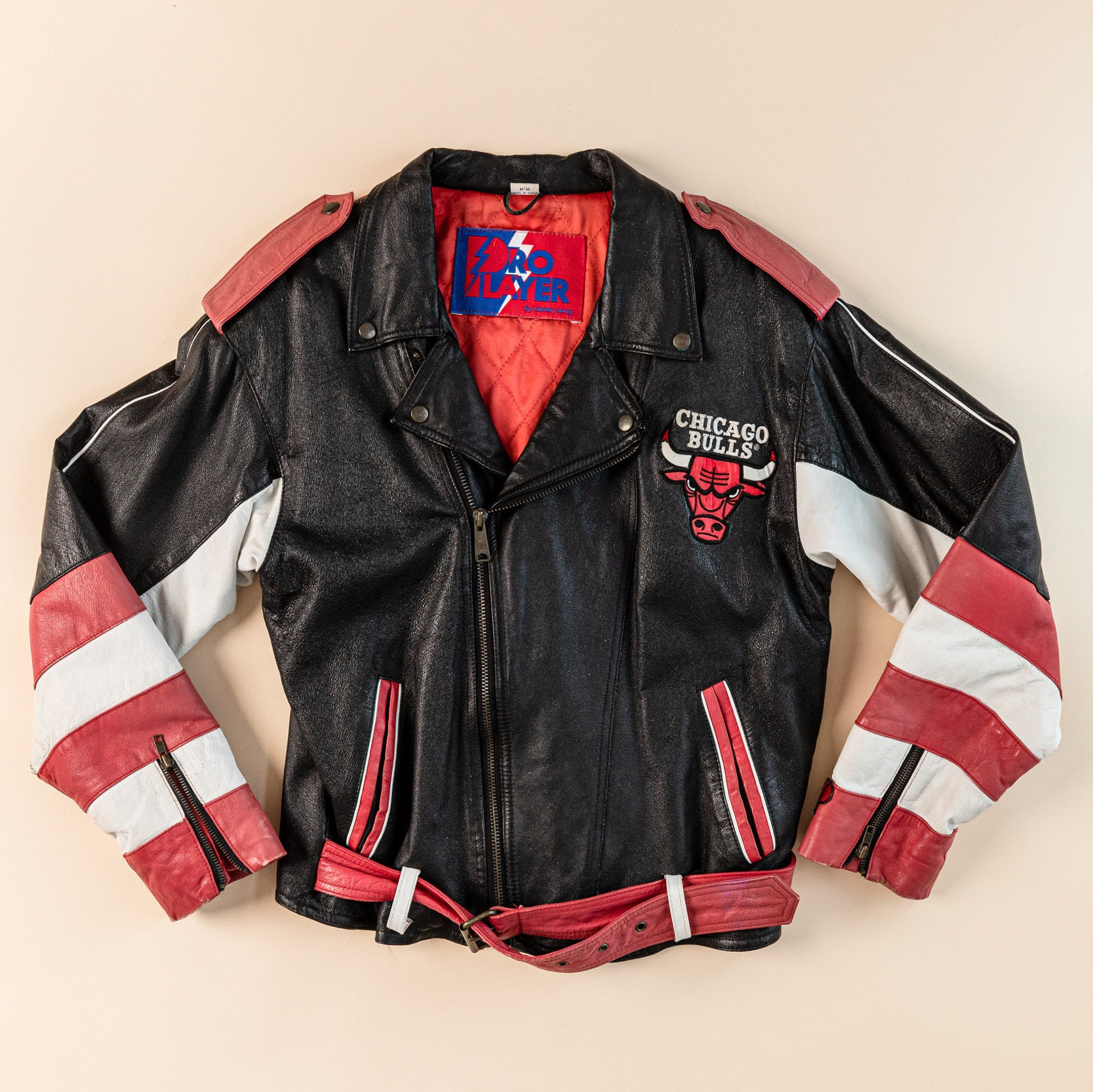 Vintage Chicago Bulls Bomber Leather Jacket- The American Outfit