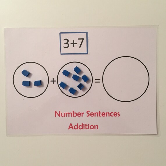 Addition Number Sentences Using Diennes Sen Eal Visuals Etsy