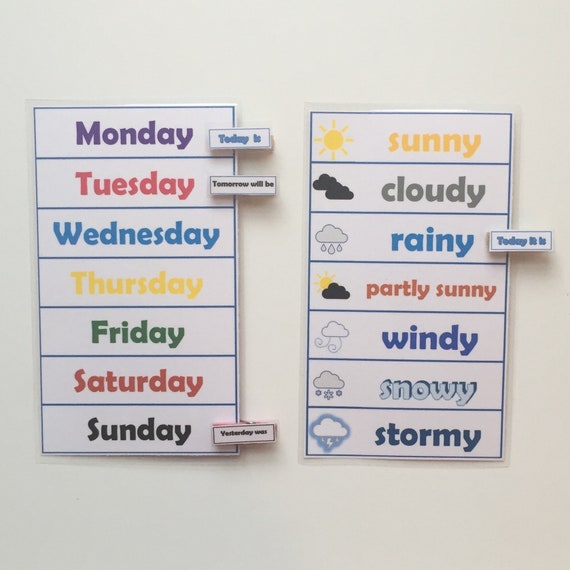 Chart With Days Of The Week