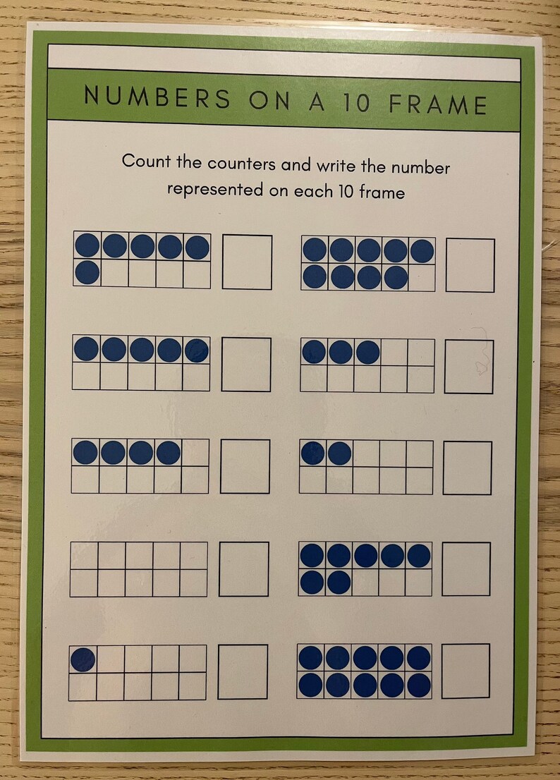 10 Frame Board and Activity With 10 Counters, Early Maths Skills ...