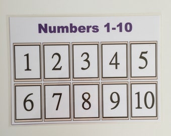 Numbers 1-10. A4 Poster. FREE SHIPPING,Early Learning,EYFS,counting,KS1,Preschool,home learning,teaching resource,classroom display,charts