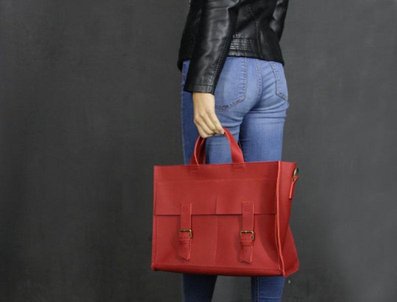 leather work bag laptop