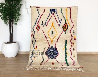 Beni Ourain Rug | Handmade Beni Ourain Rug, Moroccan rug Hand knotted - Beni ourain carpet-rug-Custom rug - handmade rug - Genuine lamb wool
