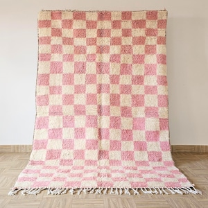 Tapis berbère marocain - tapis Beni ourain - tapis berbère toute en laine - tapis personnalisé - tapis fait main - laine d'agneau véritable - tapis berbère en laine, carpette