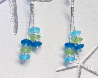 Sea Glass Earrings, Beach earrings, Dainty earrings, Minimalist jewelry, Sea Glass Jewelry, Beach Glass