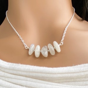 Moonstone Necklace, Sterling Silver and Moonstone Necklace, Celestial jewelry