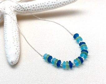 Sea Glass Necklace, Dainty minimalist Beach Glass Necklace,  Sea Glass Jewelry, Dainty jewelry