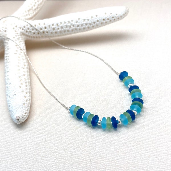 Sea Glass Necklace, Dainty minimalist Beach Glass Necklace,  Sea Glass Jewelry, Dainty jewelry