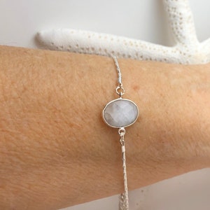 White Moonstone, Moonstone bracelet, Gemstone bracelet