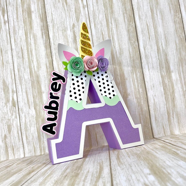 Unicorn 3D Number.  Party Decorations. Unicorn 3D Letter.  3D Box. Unicorn  Birthday Party. Unicorn Party Deco. Custom Birthday