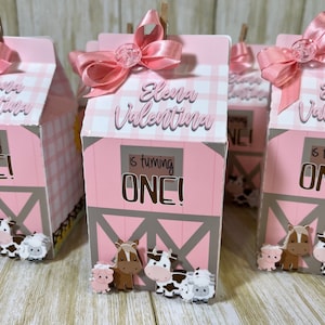 Cute Farm Animal  Favor Boxes. Party Decoration. Milk Box. Farm animals Candy Box. Cute Farm Animal Birthday Party