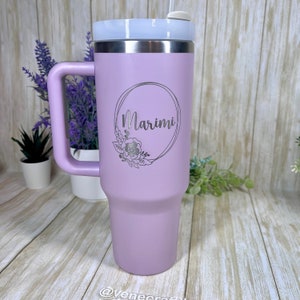 Personalized Handle Tumbler, Customized Text Tumbler, 40 Oz Tumbler, Customized 40 Oz, Custom Name Tumbler, Custom Cup, Engraved Tumbler.