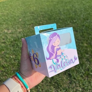 Square Mermaid Favor Boxes. Under The Sea Party Decoration. Mermaid Favor Box. Customized Mermaid Candy Box. Under the sea Birthday Party.