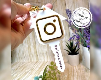 Llavero NFC para agente inmobiliario, etiqueta de contacto táctil, herramienta de marketing inmobiliario, regalo de cierre para clientes, llavero de agente personalizado, networking empresarial