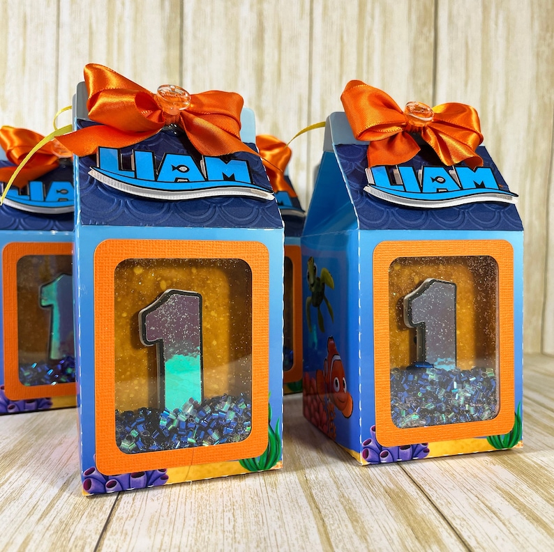 Shaker Milk Favor Boxes. Party Decoration. Finding Nemo Milk Box. Shaker Candy Box. Finding Nemo Birthday Party image 1