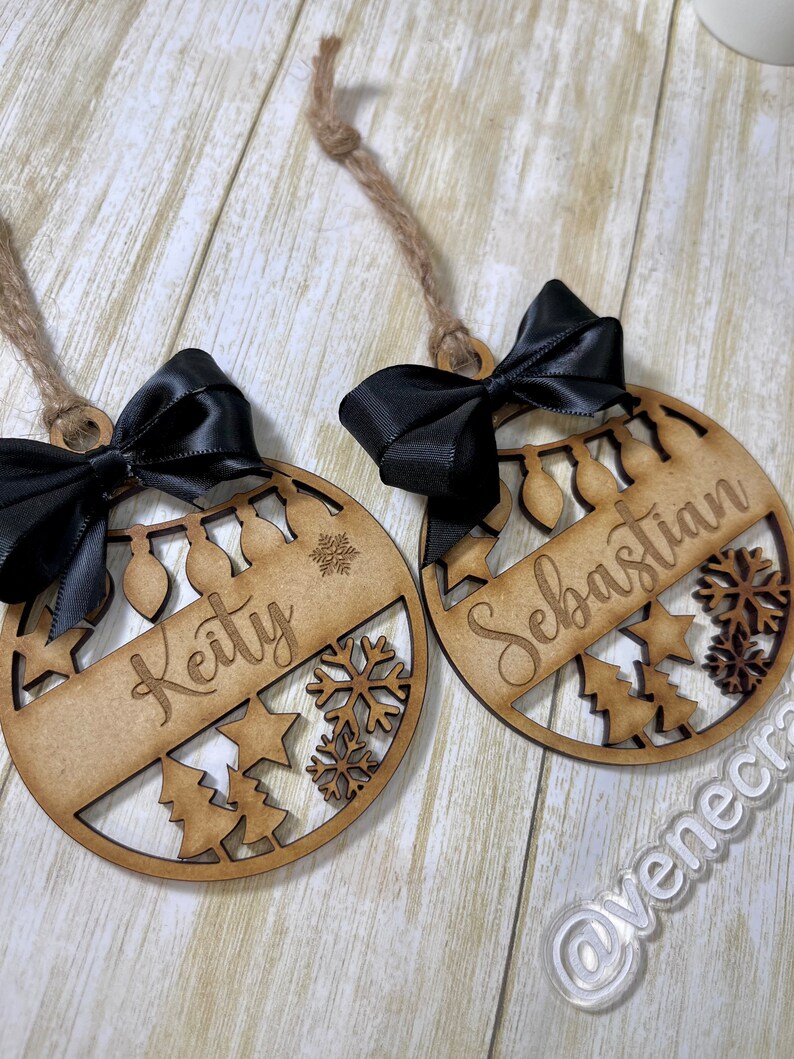 Christmas Wood Ornament. Customized Christmas Ornament. Wooden Etsy