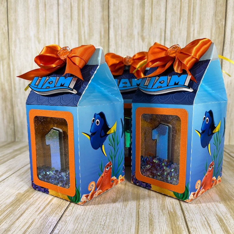 Shaker Milk Favor Boxes. Party Decoration. Finding Nemo Milk Box. Shaker Candy Box. Finding Nemo Birthday Party image 3