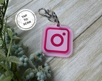 Custom NFC Keychain for Business, Instagram Tap Tag, NFC Social Media Keychain, Smart Keychain for Small Business Marketing