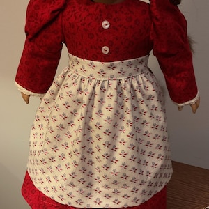 Victorian style dress with apron for 18” doll