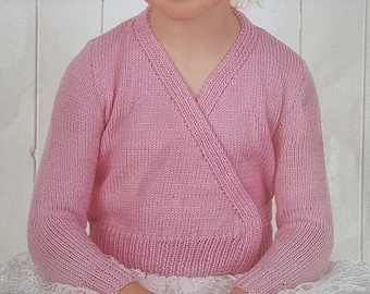 Childrens/Baby DK Knitting Pattern Ballet Wrapover Cardigan Size 22"-30" JM333