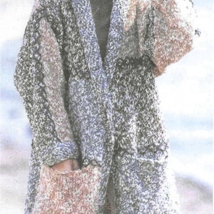 Ladies Easy Chunky Jacket/Cardigan Size 34 - 44 Knitting Pattern 956